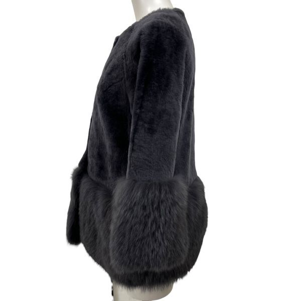 □ ダイアグラム Diagram ファーコート アウター 7分袖 リアルファー