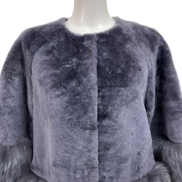 □ ダイアグラム Diagram ファーコート アウター 7分袖 リアルファー