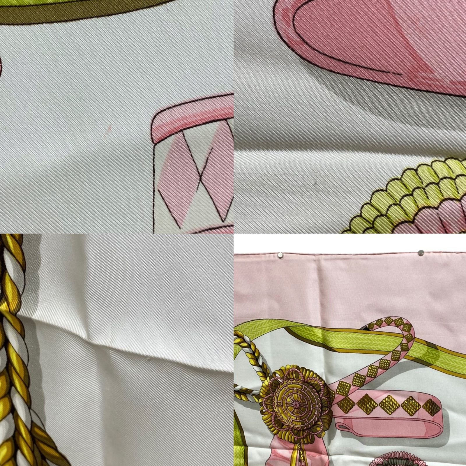 エルメス カレ90 Frontaux et Cocardes シルクスカーフ 前面ロゼット