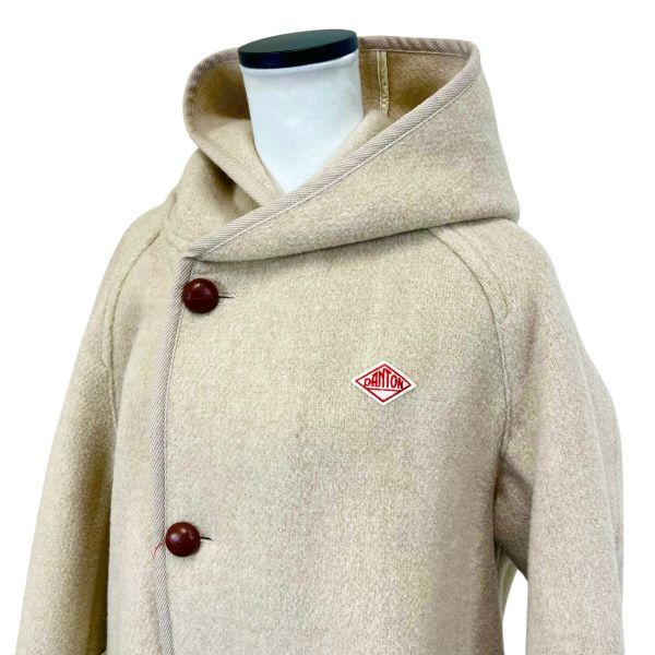 □ ダントン DANTON コート ウールモッサ フード ロング ベージュ