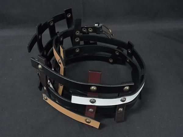 MISSONI ミッソーニ レザー ゴールド金具 ベルト 表記サイズ75 レディース ブラック系×マルチ FR 1729