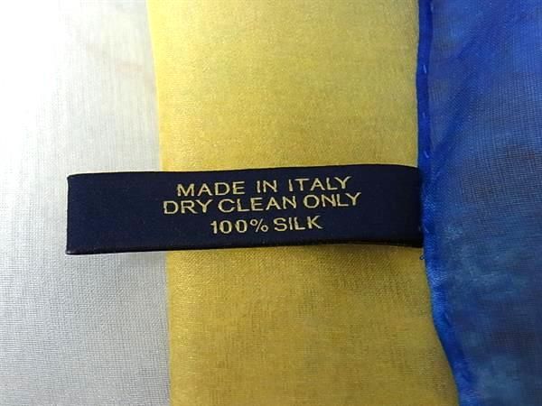 ■新品同様■ HARRY WINSTON ハリーウィンストン シルク100％ スカーフ ショール ストール アイボリー系×ブルー系×レッド系 FR4544 □新品同様□ HARRY WINSTON ハリーウィンストン シルク100％ スカーフ