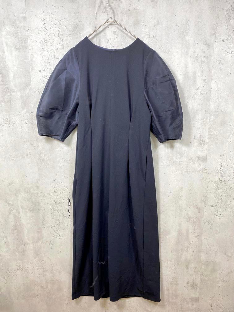 VERY UNFILO コラボ アンフィーロ BEAUTY MOVE シアースリーブ ワンピース sizeXL ネイビー レディース