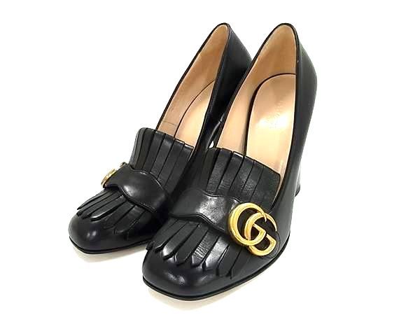 □極美品□ GUCCI グッチ GGマーモント レザー ヒール パンプス表記