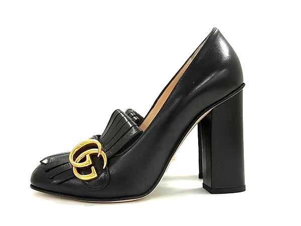 □極美品□ GUCCI グッチ GGマーモント レザー ヒール パンプス表記