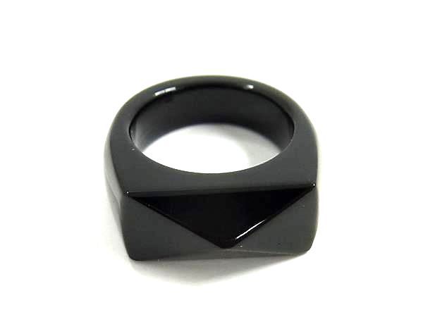 Baccarat バカラ クリスタルガラス リング 指輪 約11号 レディース メンズ ブラック系 FP 8814