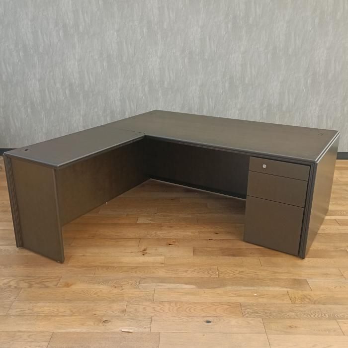 オカムラ L字 デスク エグゼクティブデスク D 236 YL-W 783 2018年製 ブラウン L型 L字型 コーナー コーナーデスク エル字 オフィスデスク L ワークデスク 机 つくえ