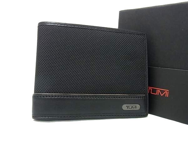 ■新品■未使用■ TUMI トゥミ 019337D ナイロンキャンバス×レザー 二つ折り 財布 ウォレット 札入れ 小銭入れ ブラック系 BM9927 □新品□未使用□ TUMI トゥミ 019337D ナイロンキャンバス×レザー 二