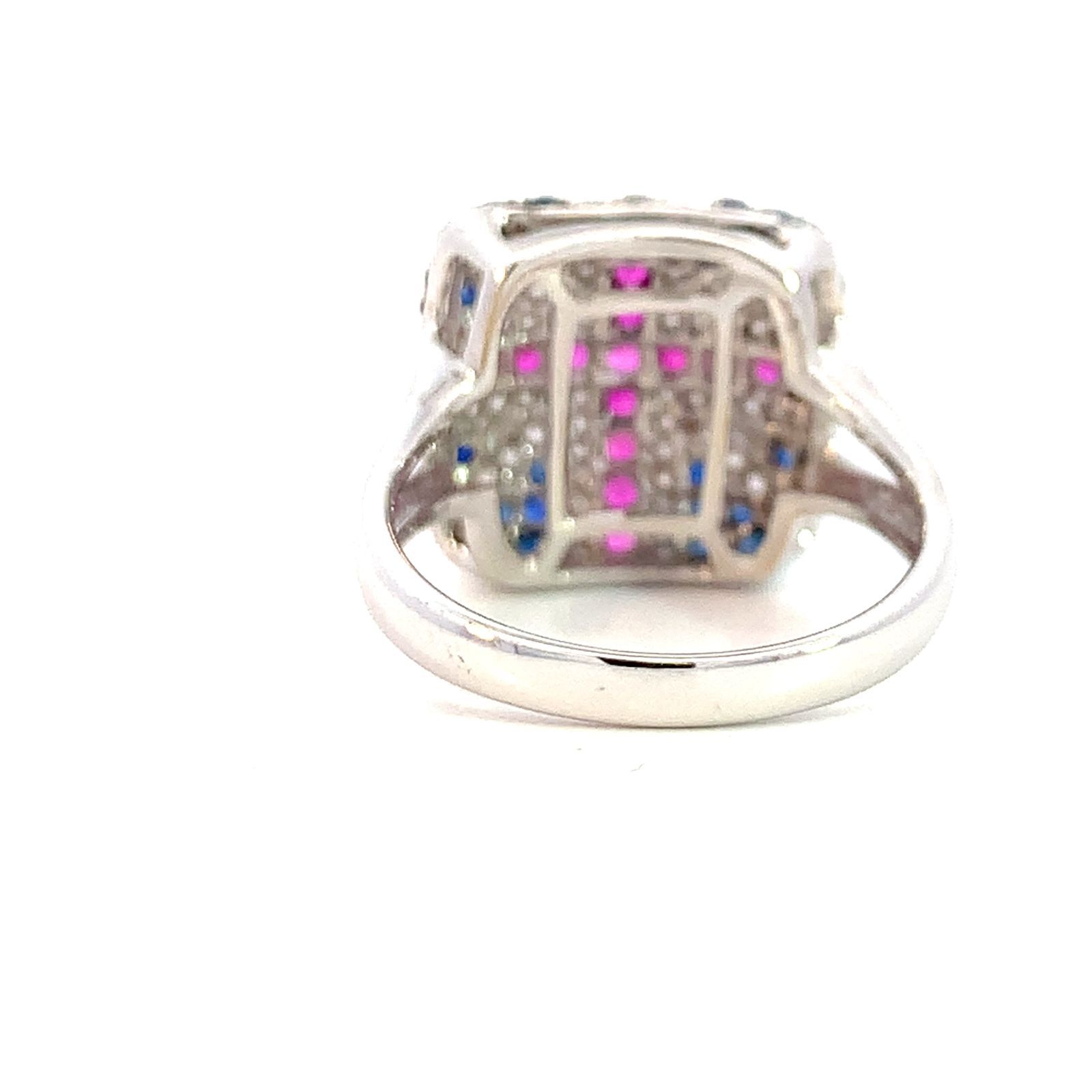 ルビー サファイヤ リング ホワイトゴールド K18WG - メルカリ