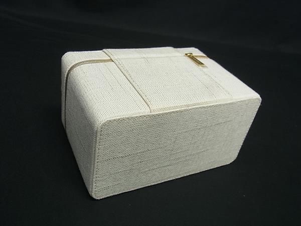 CHANEL シャネル キャンバス ポーチ マルチケース 小物入れ レディース アイボリー系×ゴールド系 FU 6835