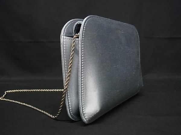 GIORGIO ARMANI ジョルジオアルマーニ サテン ショルダーバッグ ハンドバッグ 肩掛け レディース ライトブルー系 FU 6808