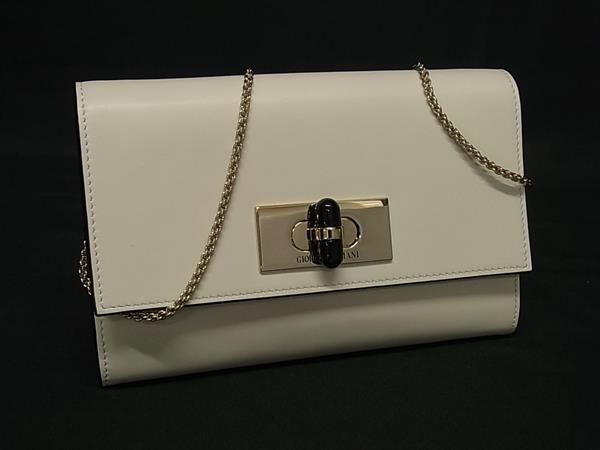 GIORGIO ARMANI ジョルジオアルマーニ レザー クロスボディ ショルダーバッグ 斜め掛け ベージュ系 ゴールド系 FU 6809