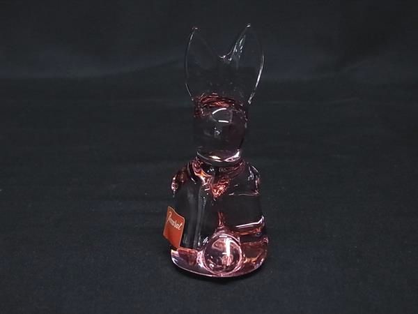 Baccarat バカラ クリスタルガラス ウサギ フィギュリン オブジェ 置物 インテリア クリアピンク系 BT 0180