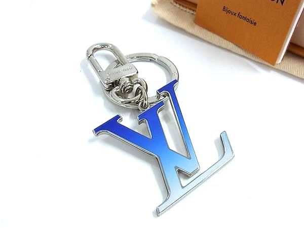 LOUIS VUITTON ヴィトン MP 2789 ポルトクレ グラディエント キーホルダー バッグチャーム シルバー系×ブルー系 FU 5572