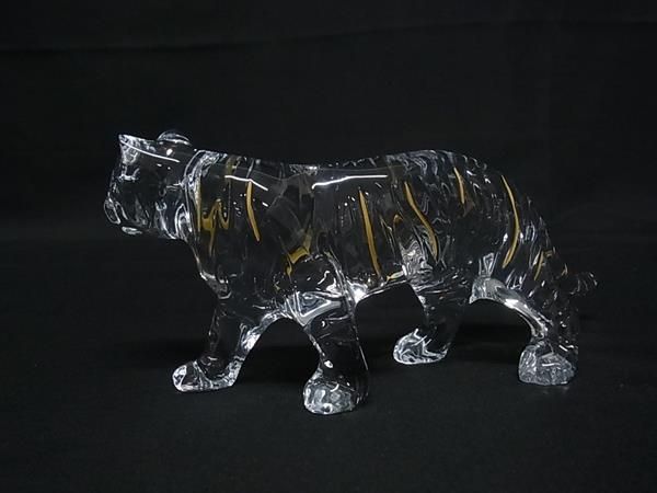 Baccarat バカラ 寅 干支 クリスタルガラス オブジェ 置物 インテリア クリア ゴールド系 BT 0147