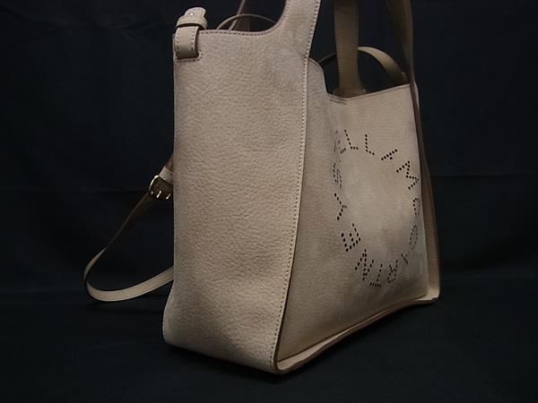 STELLA McCARTNEY ステラ マッカートニー レザー ポーチ付き 2 WAY ハンドバッグ ショルダー ベージュ系 FU 7767