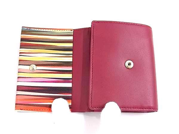 ■新品■未使用■ Paul Smith ポールスミス レザー 三つ折り 財布 ウォレット 札入れ 小銭入れ レディース ボルドー系 GD0251 □新品□未使用□ Paul Smith ポールスミス レザー 三つ折り 財布