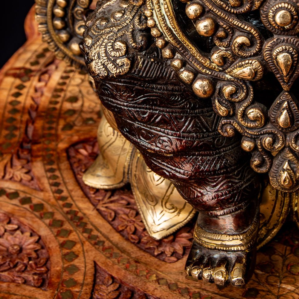  1点物 ブラス製 アバヤ ムドラ ガネーシャ像 ネパール製 特大 高さ54 cm 23 kg その他 キッチン 日用品 その他