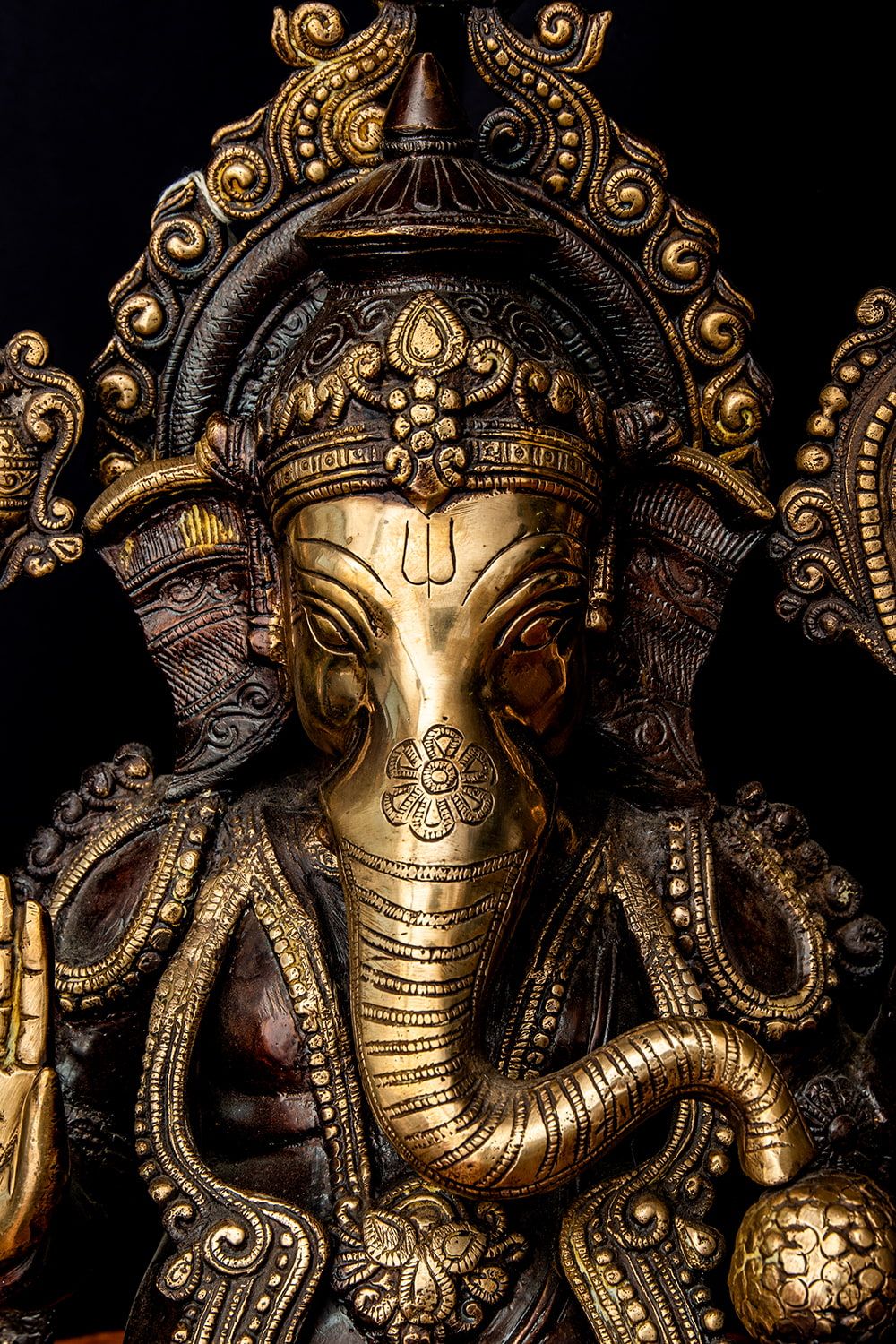 1点物 ブラス製 アバヤ ムドラ ガネーシャ像 ネパール製 特大 高さ54 cm 23 kg |