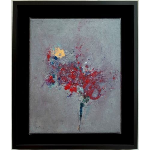 内野隆文 花のロザリオ 絵画 アクリル画 F 3号 キャンバス 現代美術 琳派 アート作品 額縁 真作