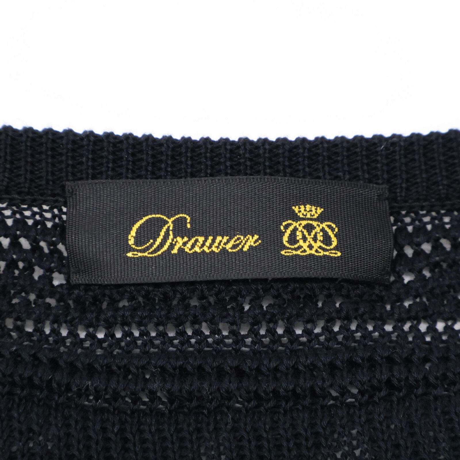  DRAWER ドゥロワー ﾌﾞﾗｯｸ 14 Gﾌﾘﾝｼﾞｸﾙｰﾈｯｸｶｰﾃﾞｨｶﾞﾝ 表記無し その他 トップス