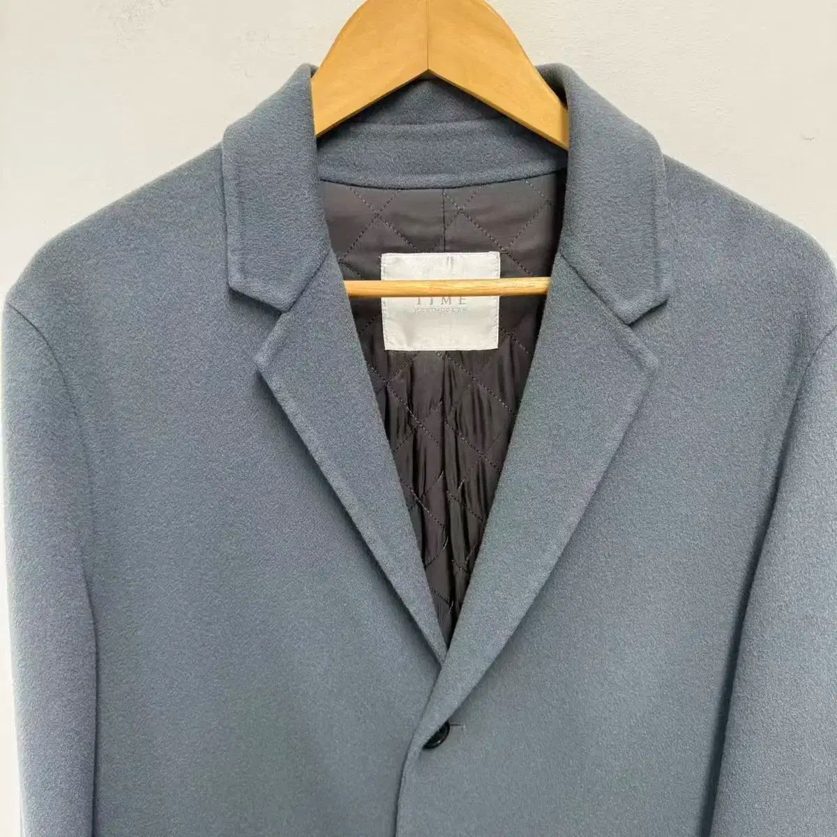 タイムオム メモリーブルー カシミア メモリーコート L 100