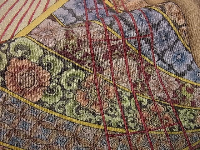 平和屋本店□極上 初代 染人・山岡古都 首里琉染 振袖 天神船宝尽し 鬼