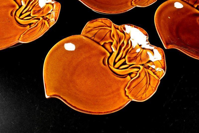 中国　飴釉　扁壷　花器　V　R6385 栗山園オンライン通販部 / 【出物】 飴釉桐文銘々皿 5代中村道年