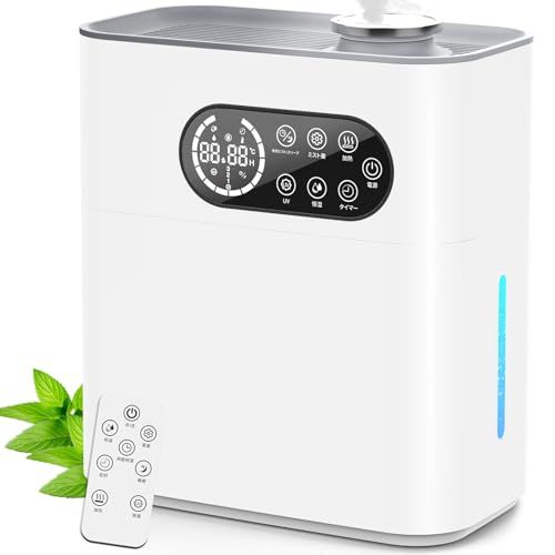 Wolfhowl 加湿器 卓上 大容量6 5 L 超音波式 2025発売新モデル 加熱式加湿器 30 dB 静音 加湿量最大380 ml h スチーム式 最大33時間連続稼働 節電対策 アロマ対応 空気清浄 自動湿度調整 ミスト量3段階調整