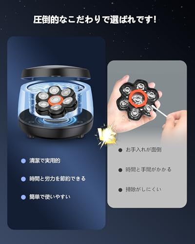  超音波洗浄機 シェーバー洗浄器センター 超音波 40 000 Hz 電気シェーバー スキンヘッド カミソリ 洗浄器 他メーカー対応 180 ml大容量 ワンタッチ操作 自動停止 超音波クリーナー 貴金属 入れ歯 指輪 腕時計バン メンズ電気シェーバー 髭そり 脱毛 除毛