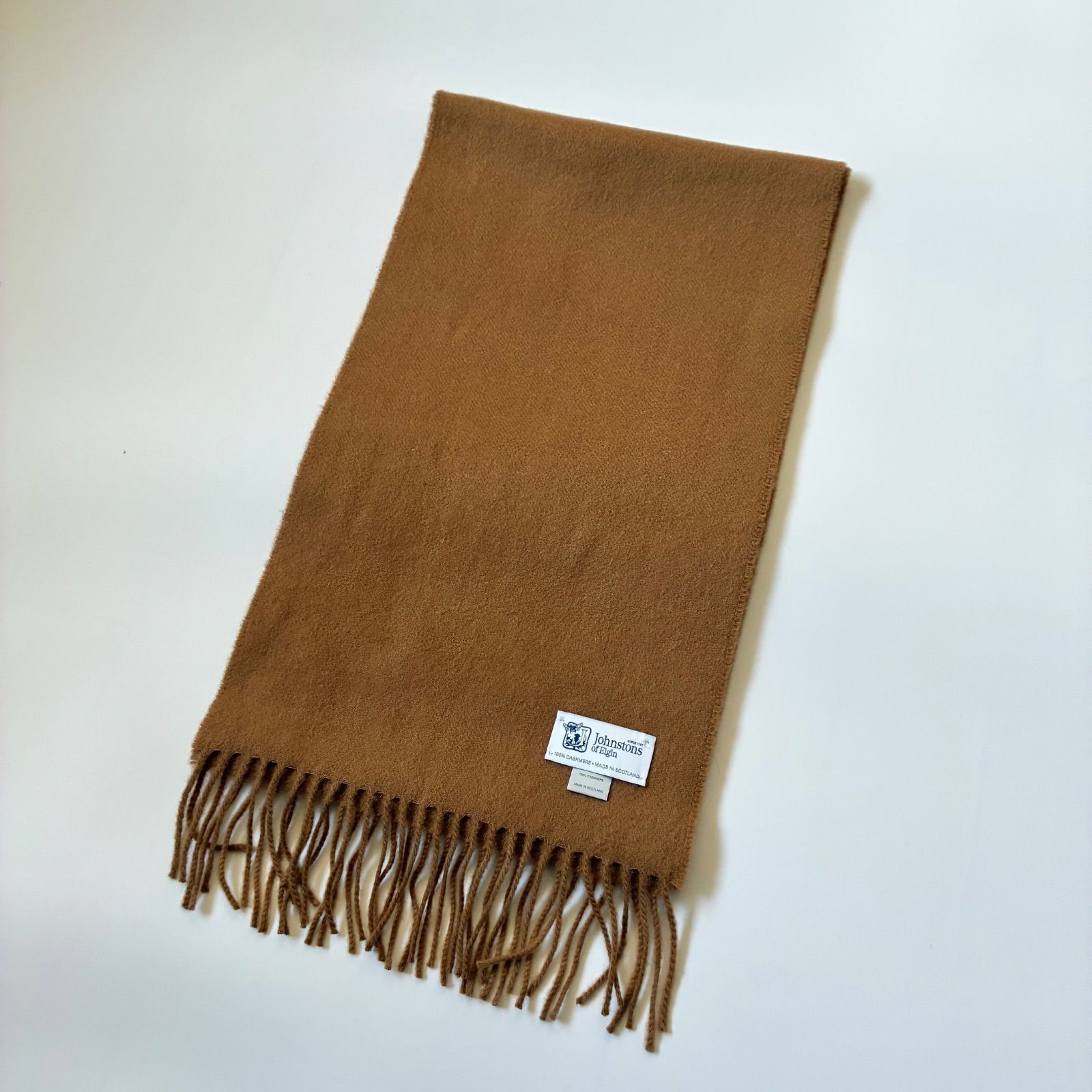 良品】 Johnstons of Elgin / カシミヤ100% ソリッド マフラー - メルカリ