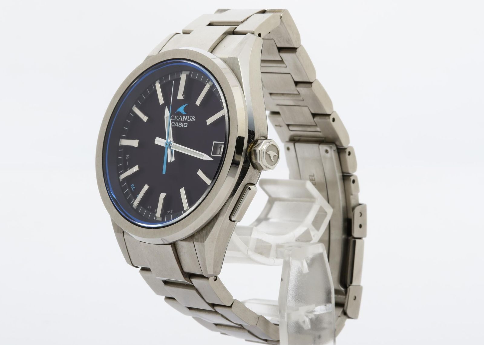 CASIO カシオ 時計 オシアナス ブラック シルバー ステンレススチール メンズ アナログ