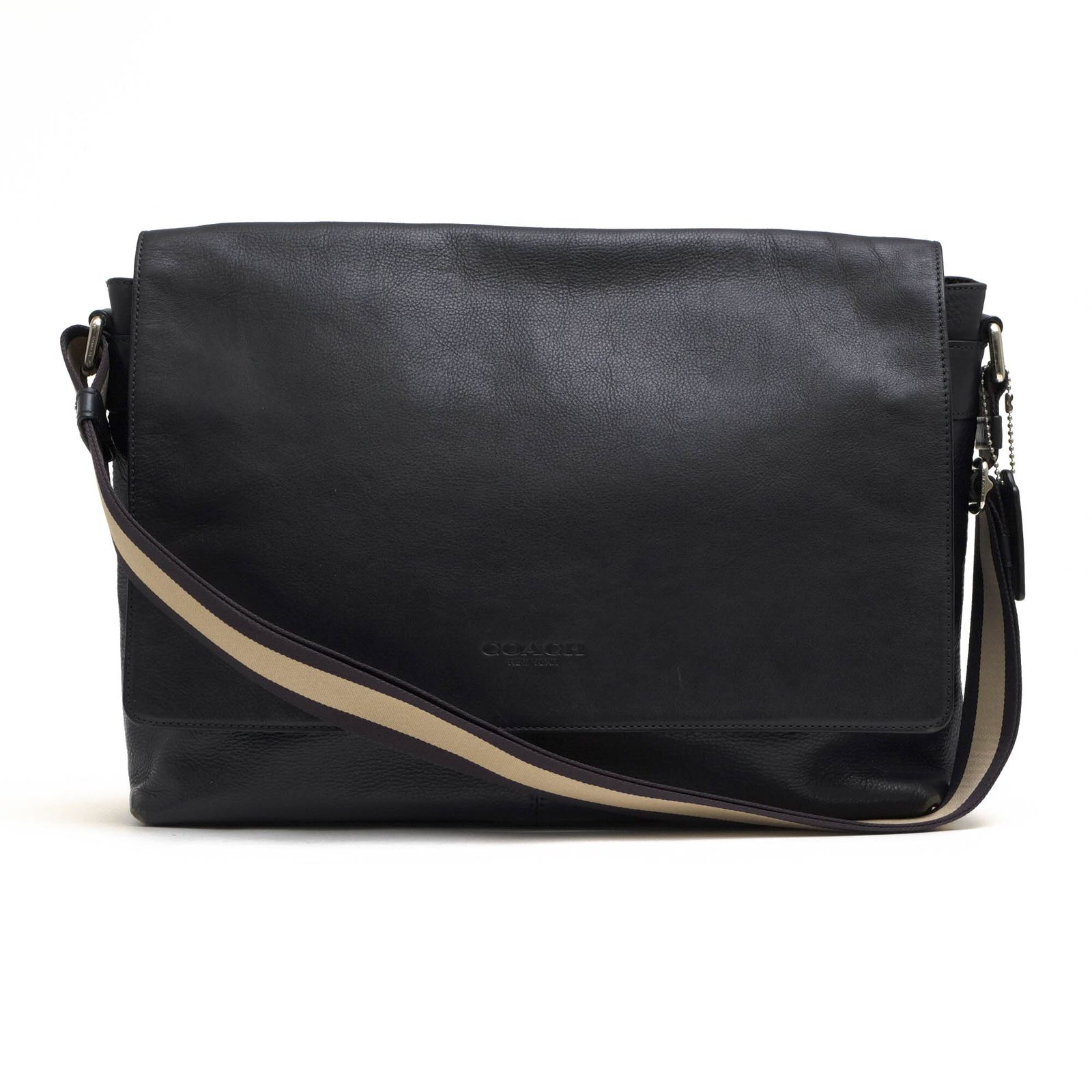 コーチ COACH バッグ ショルダーバッグ 鞄 メンズ 男性 男性用 レザー 革 本革 ネイビー 紺 F 71726 Sullivan Messenger In Smooth Leather サリバン フラップ式 シボ革 シュリンクレザー メッセンジャーバッ