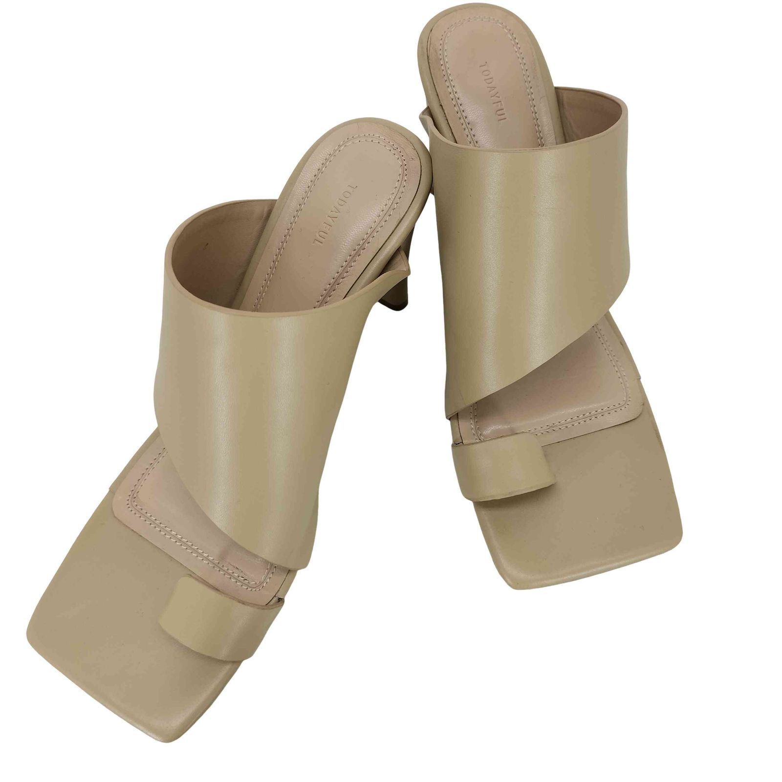 靴 todayful Squaretoe Leather Sabot 38 todayful Squaretoe Leather