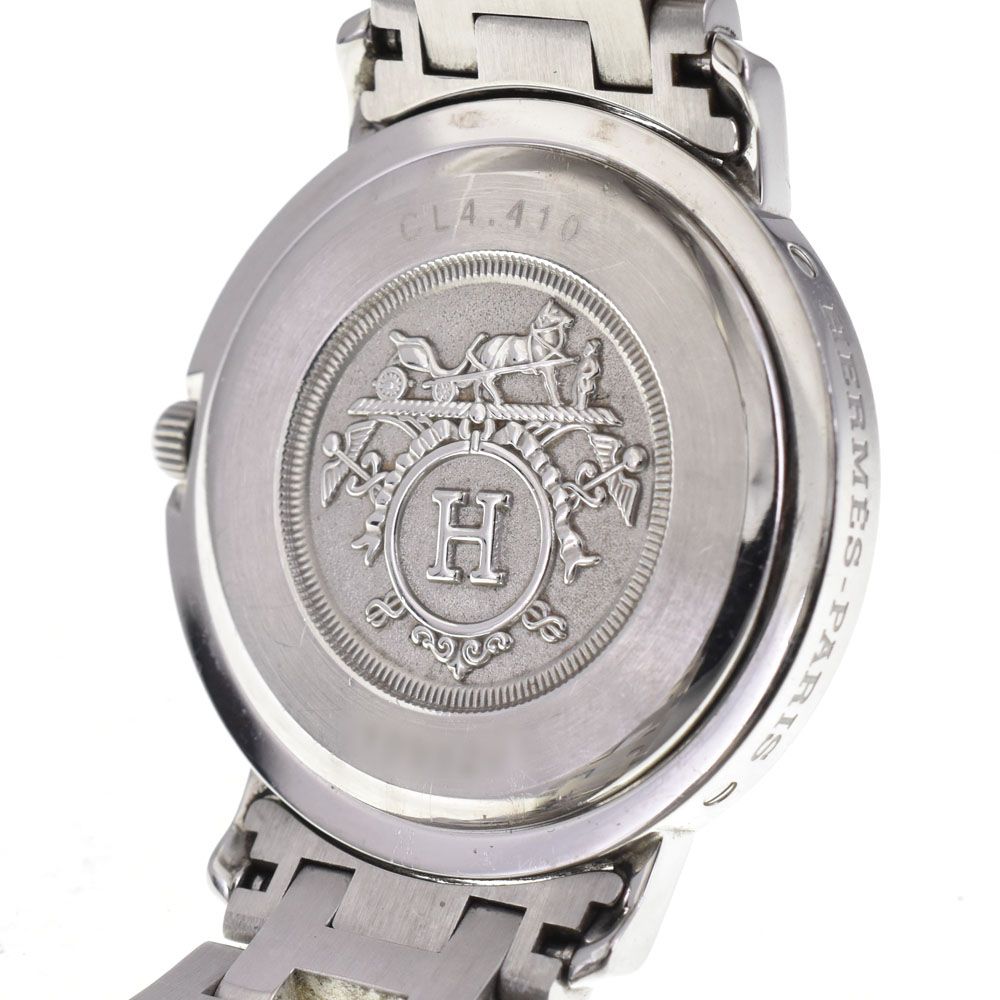 エルメス HERMES CL4.410 クリッパー デイト Dバックル クォーツ ユニ