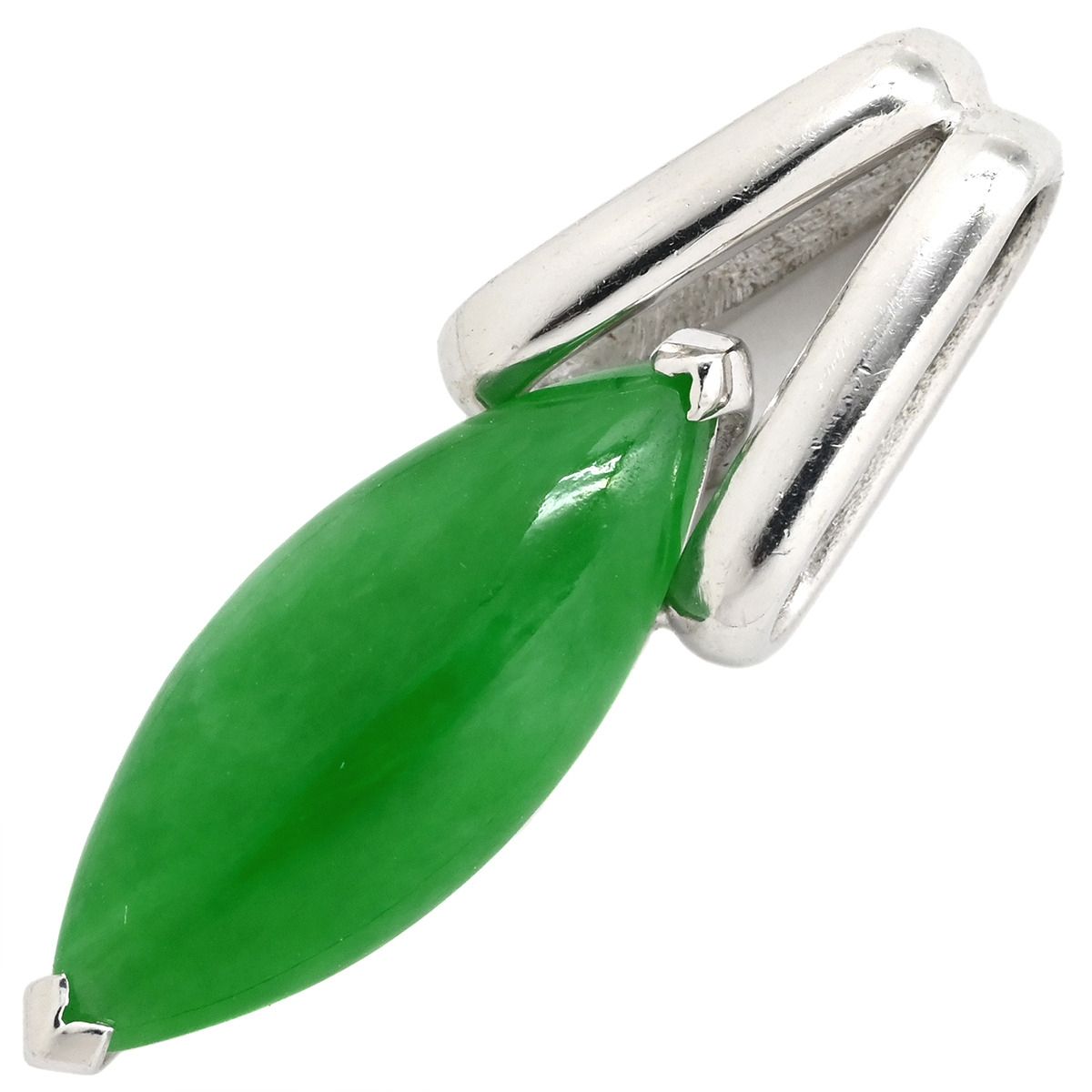 ペンダントトップ ヒスイ 3.8 ct プラチナシルバー 翡翠 ジェダイト 緑 グリーン ミックスカボションカット Pt 900 ネックレストップ チャーム