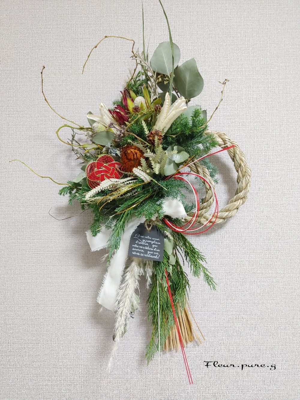  大きなしめ縄 2026 二重 お正月しめ縄リース しめ縄アレンジ お飾り しめ縄おしゃれ モダンしめ縄 ネイティブフラワーしめ縄 しめ縄 しめ飾り フラワー リース