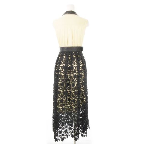 エイミーイストワール eimy istoire コンビネーションレースワンピース ロング ノースリーブ ドッキング ケミカルレース M ベージュ -0 AH 23 GY 99