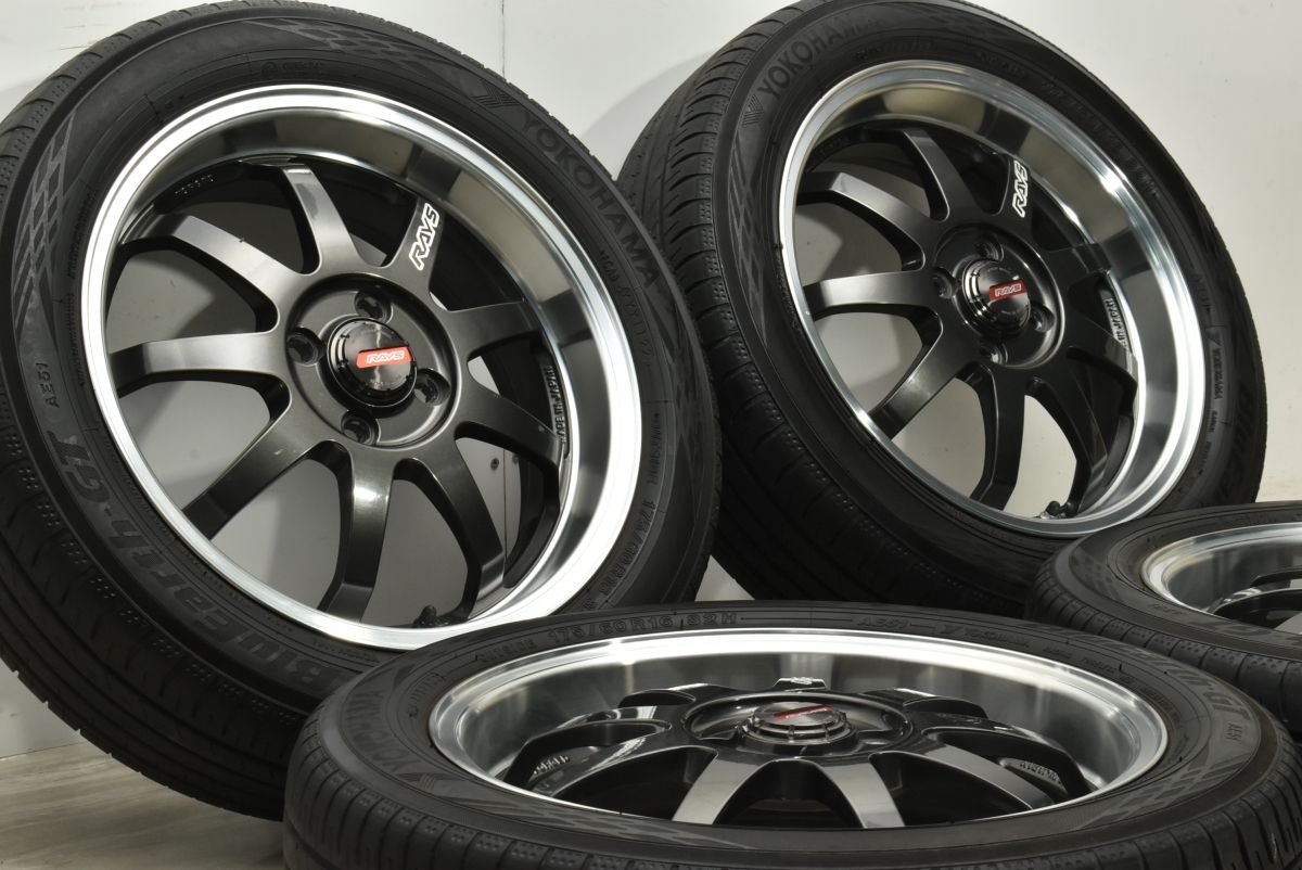 カスタム用に RAYS A LAP P FORGED 16 in 5 J 45 PCD 100 ヨコハマ ブルーアースGT AE 51 175 60 R アクア フィット ノート MADZA 2
