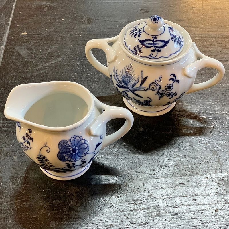 ブルーダニューブ カップ 皿 シュガーポット クリーマー セット まとめ売り レトロ ブルーダニューブ Blue Danube シュガーポット クリーマー L