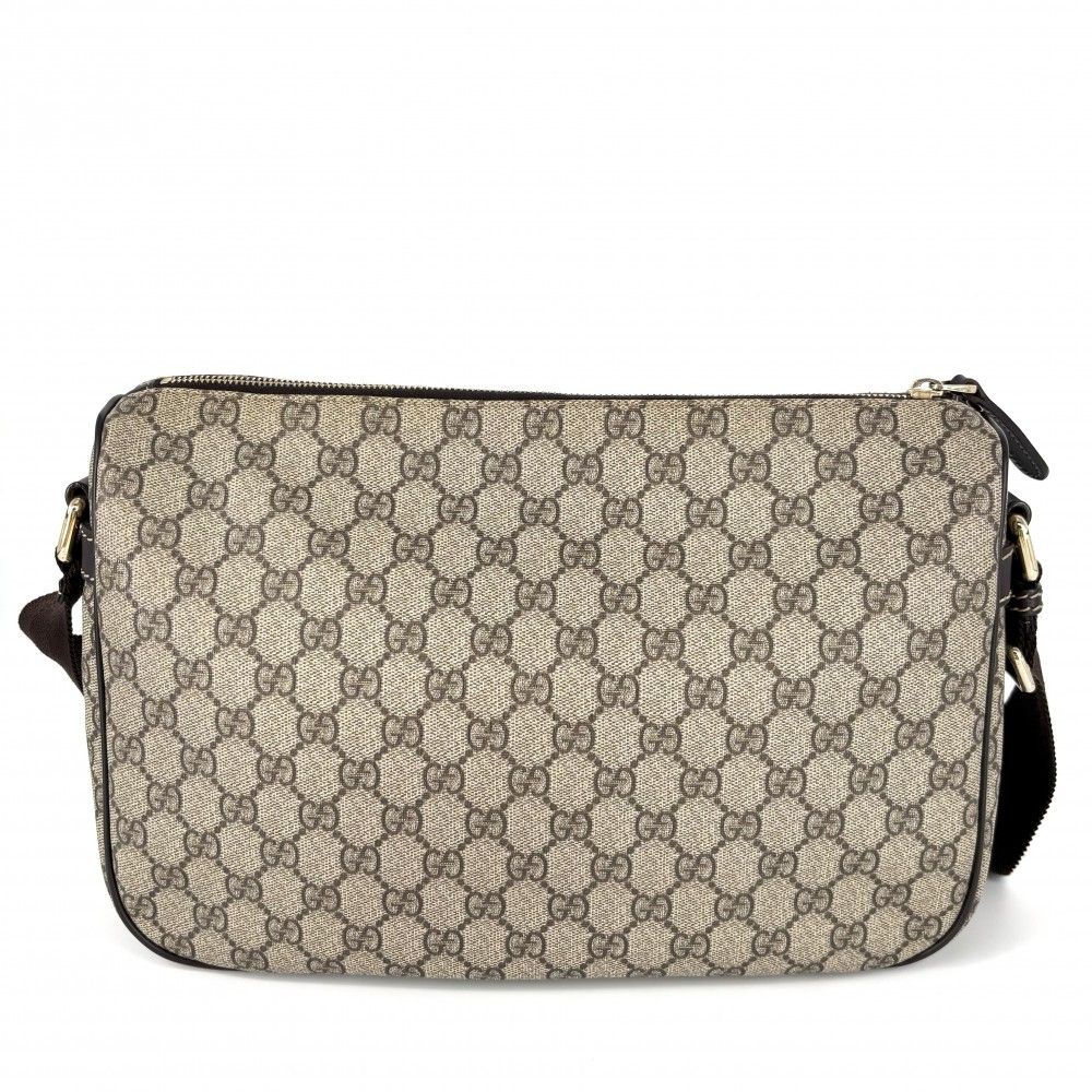 グッチ ショルダーバッグ メンズ 肩掛け 斜め掛け GUCCI 246881 GGスプリームキャンバス レザー ベージュ ブラウン 茶 ゴールド金具 品