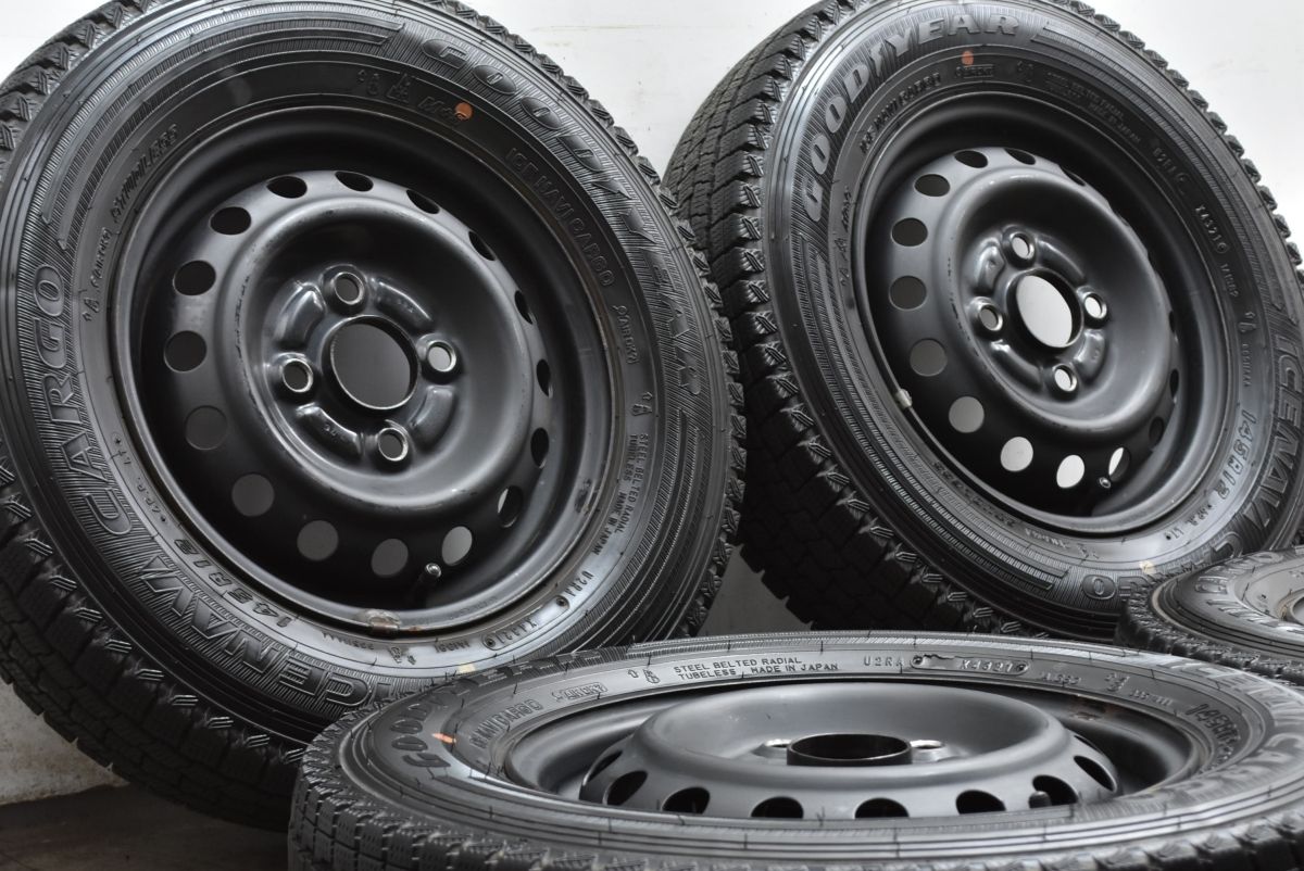 バリ溝 ホンダ N VAN 12 in 4 J 40 PCD 100 グッドイヤー アイスナビカーゴ 145 R ザッツ ライフ 流用 交換用 ノーマル