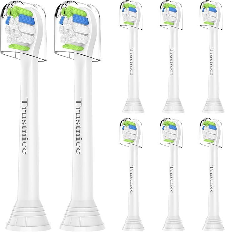 Trustnice 兼容品 兼容刷頭 適用飛利浦 Sonicare 替換刷頭 電動牙刷用迷你型 小巧 philips 適用 sonicare 適用 小型刷頭 牙菌斑清除型 (白色 8支, S) 的縮圖