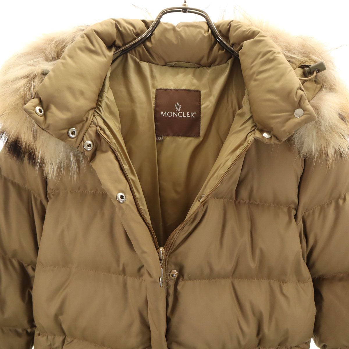 MONCLER モンクレール ファー付き ダウンジャケット 0 0 カーキ 