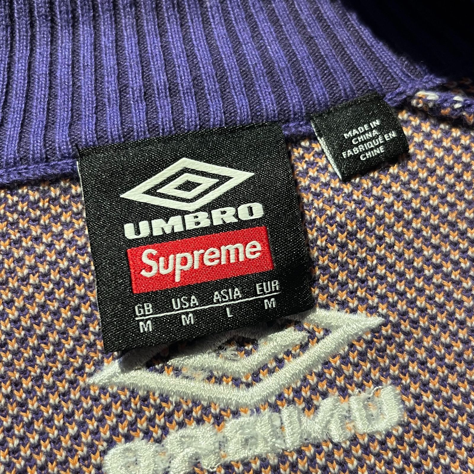 Supreme × UMBRO 25ss Zip Up Sweater Purple L シュプリーム アンブロ
