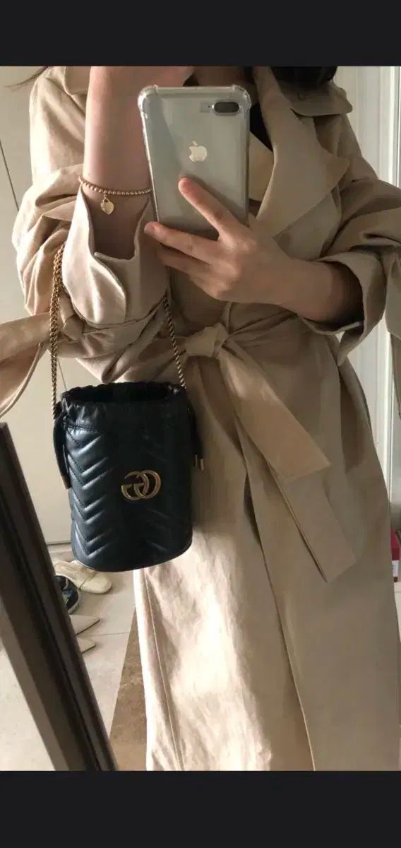 グッチ マーモント マトラッセ バケットバッグ クロスバッグ 鑑定書O