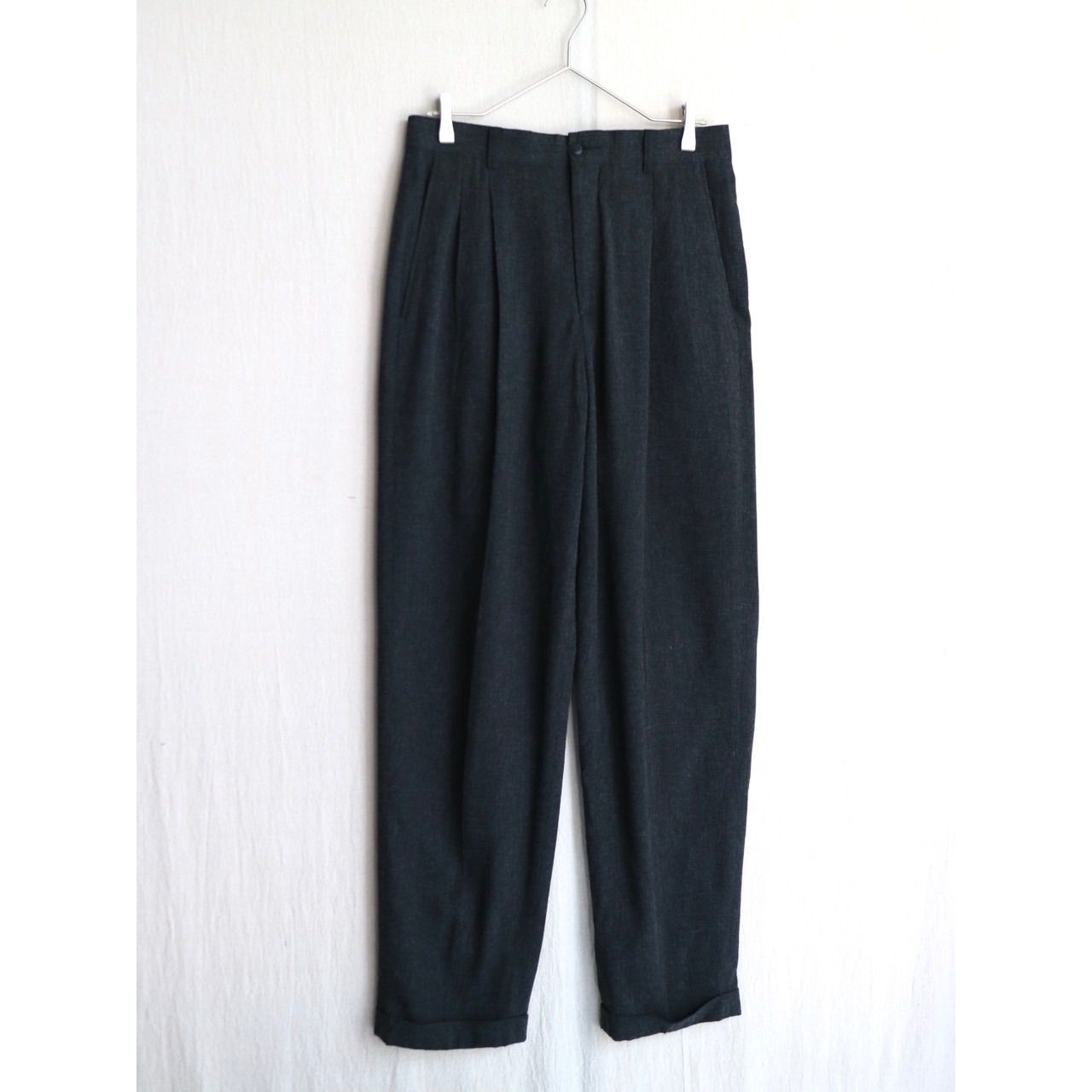 レーヨン×ウール】 90s Claiborne スラックス / 31 チャコール グレー