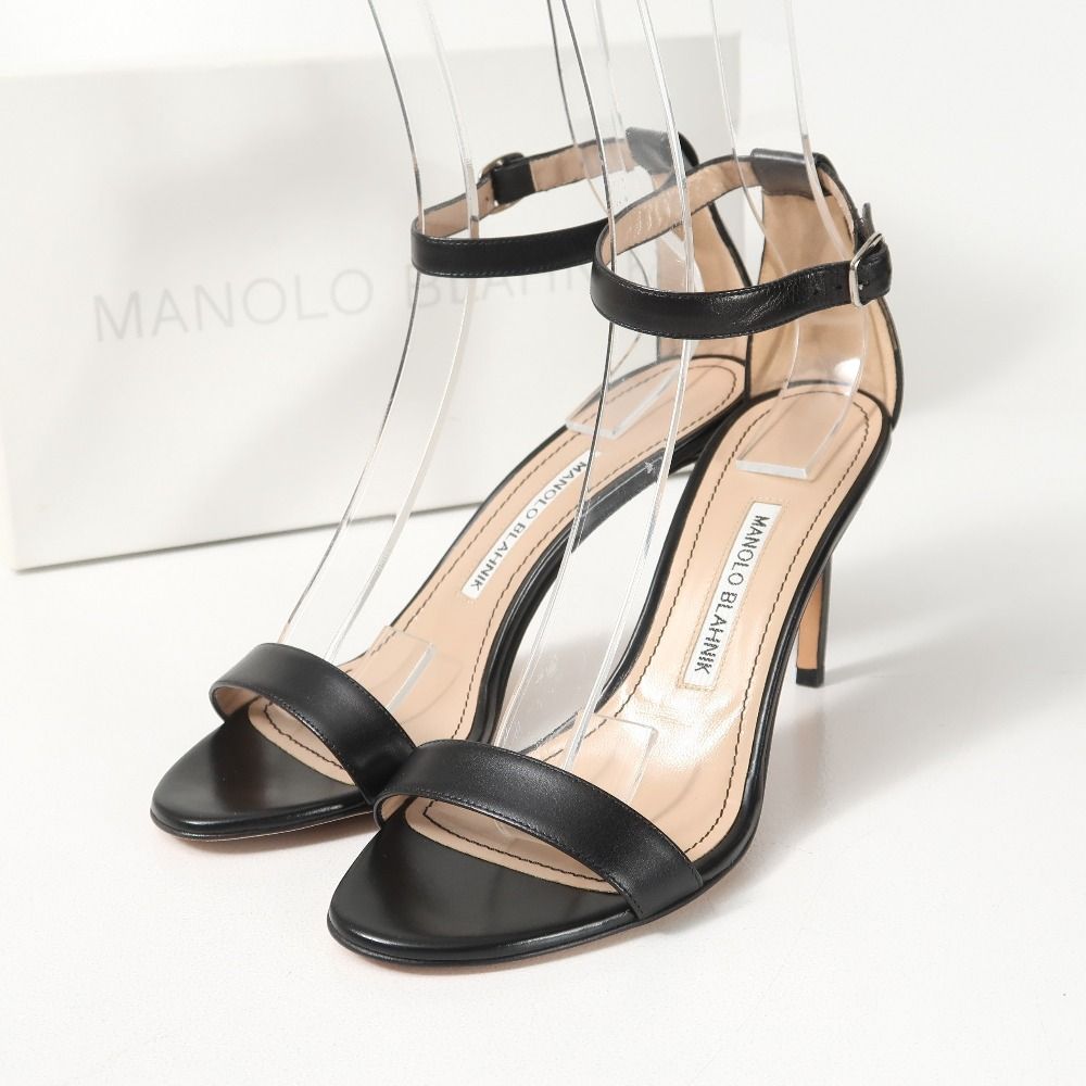 MANOLO BLAHNIK マノロブラニク CHAOS カオス サンダル サイズ37 アンクルストラップ ハイヒール ピンヒール レザー 靴 ブランド古着 RA 6394