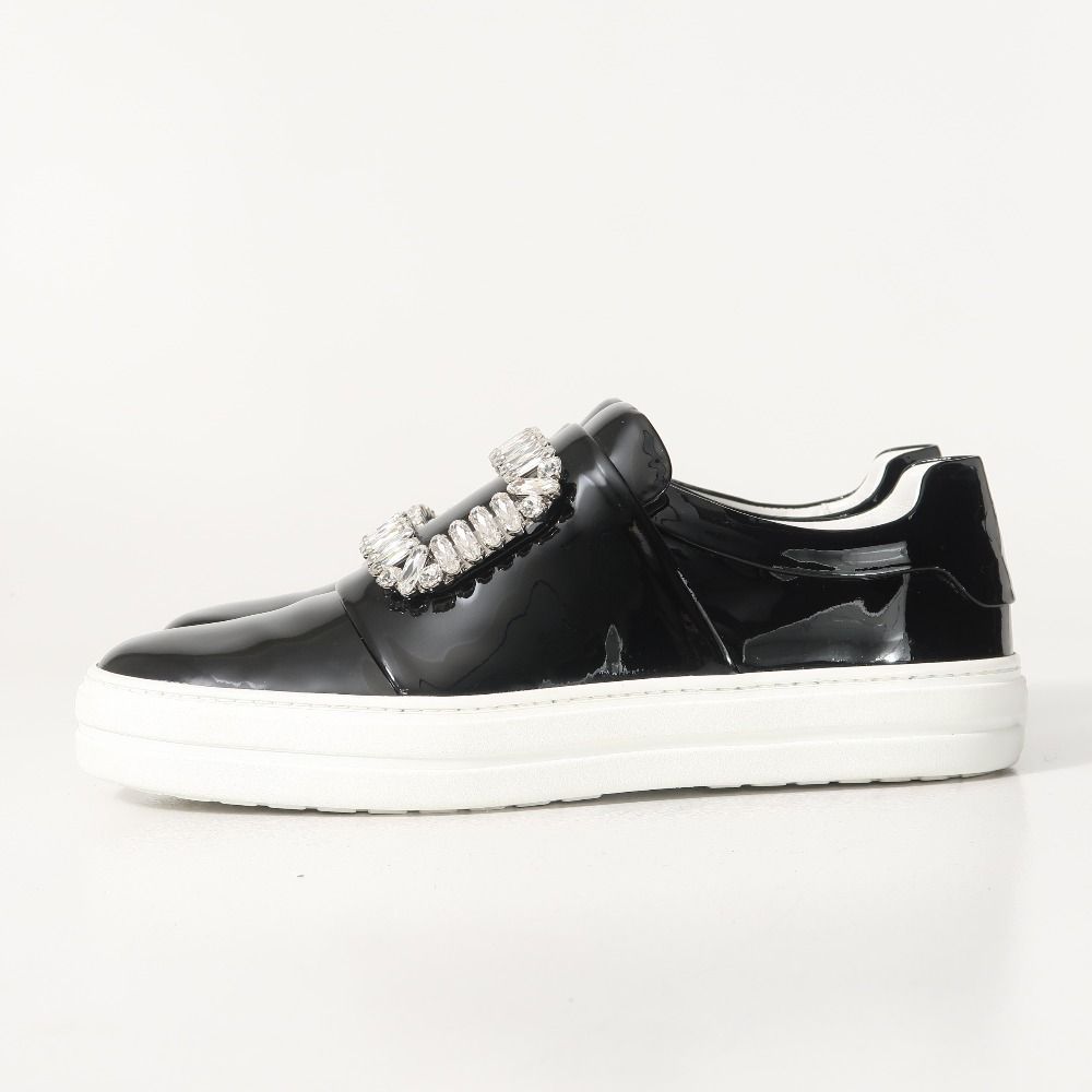 Roger Vivier ロジェヴィヴィエ スリッポン サイズ35 1 2 ビジュー エナメル ローカット レザー 靴 ブランド古着 RA 6414