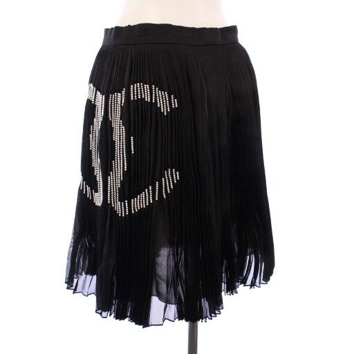 シャネル CHANEL タグ付き 22AW プリーツスカート ココマーク ミニ